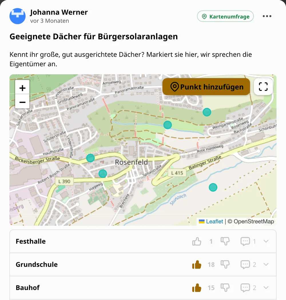 Geeignete Dächer und Flächen gemeinsam finden
