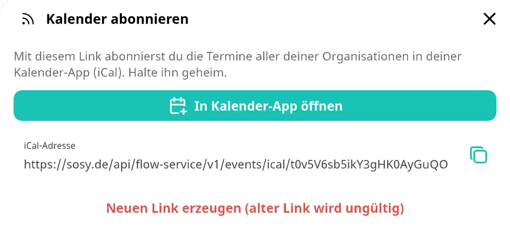 Termine im eigenen Kalender