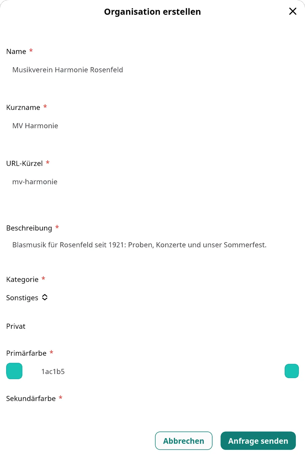 Organisation gründen