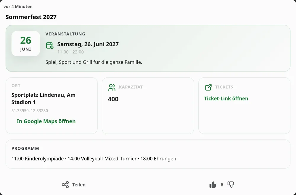 Sommerfest, Turnier, Jahreshauptversammlung